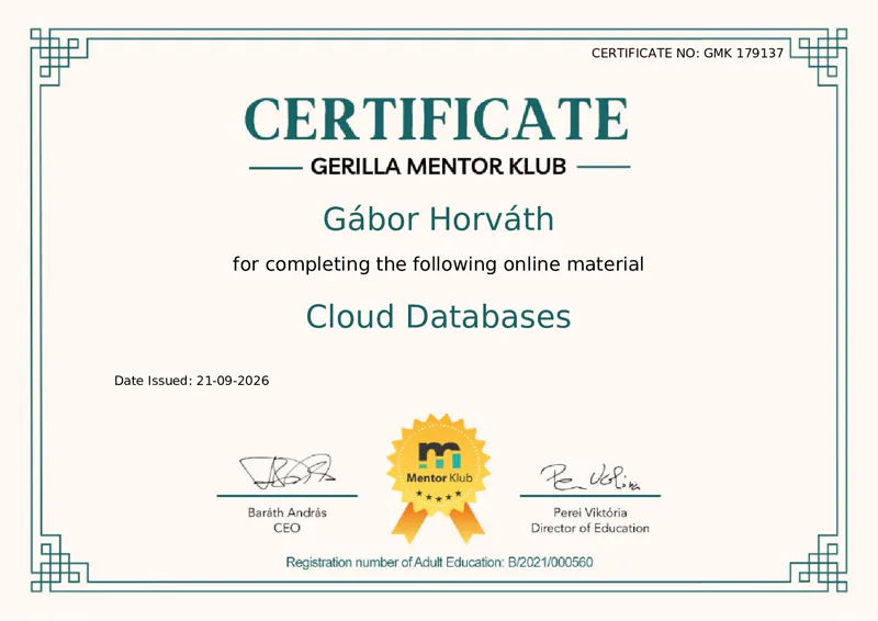 Gerilla Mentor Klub – Cloud Databases