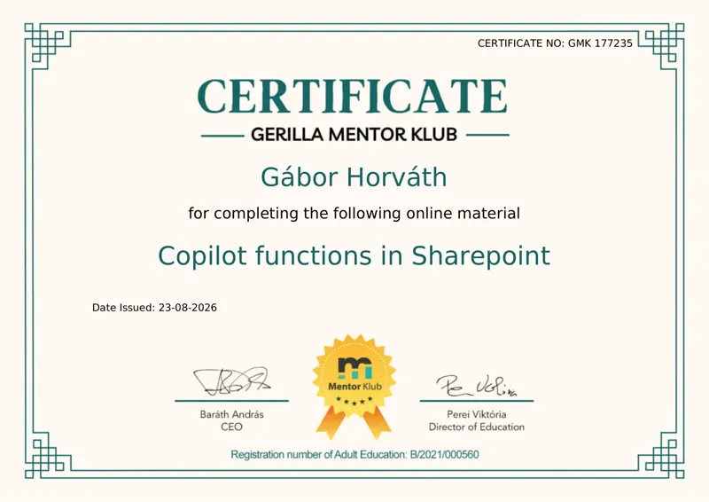 Gerilla Mentor Klub – Copilot Functions in SharePoint